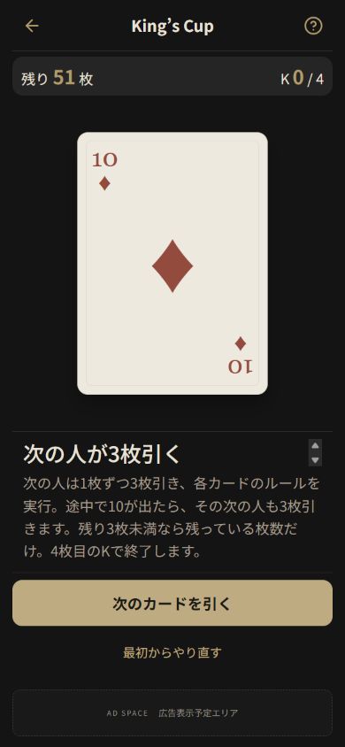 King’s Cup：固定ルール